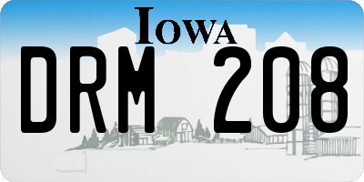 IA license plate DRM208