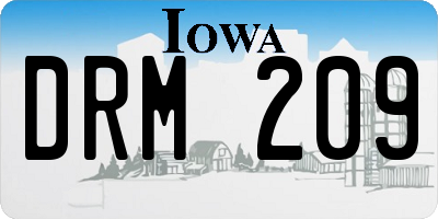IA license plate DRM209