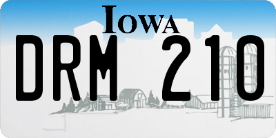 IA license plate DRM210