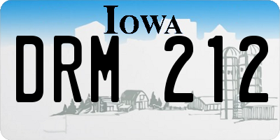 IA license plate DRM212