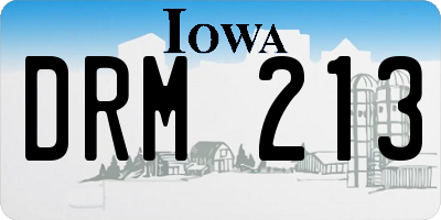 IA license plate DRM213