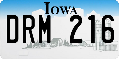 IA license plate DRM216