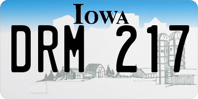 IA license plate DRM217