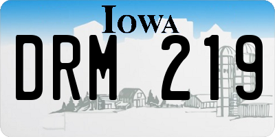 IA license plate DRM219