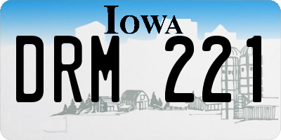 IA license plate DRM221