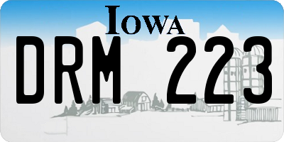 IA license plate DRM223