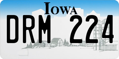 IA license plate DRM224