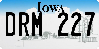IA license plate DRM227