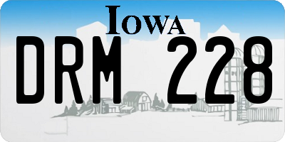 IA license plate DRM228