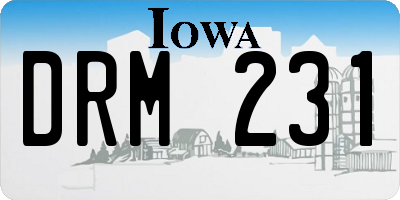 IA license plate DRM231