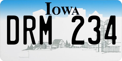 IA license plate DRM234