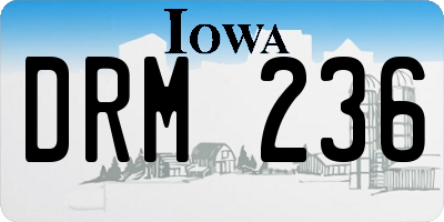 IA license plate DRM236