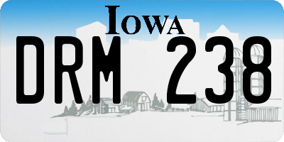 IA license plate DRM238