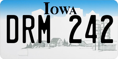 IA license plate DRM242