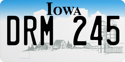 IA license plate DRM245