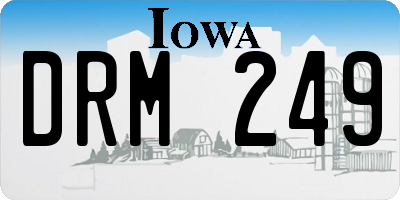 IA license plate DRM249
