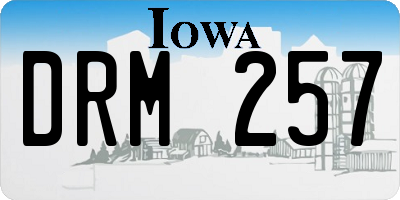 IA license plate DRM257