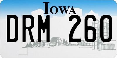 IA license plate DRM260