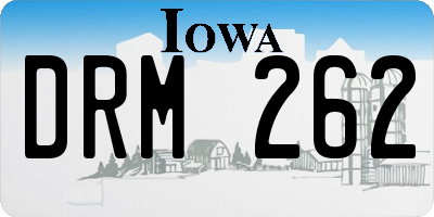 IA license plate DRM262