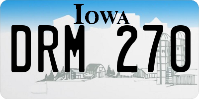 IA license plate DRM270