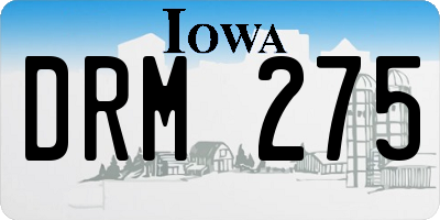 IA license plate DRM275