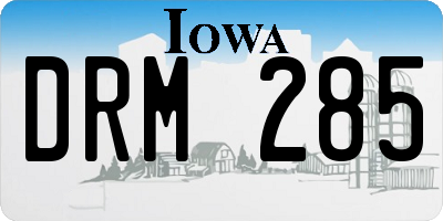 IA license plate DRM285