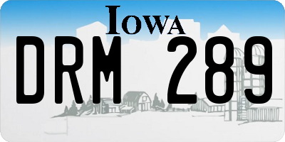 IA license plate DRM289
