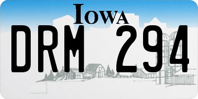 IA license plate DRM294