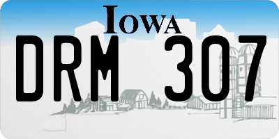 IA license plate DRM307