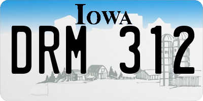 IA license plate DRM312