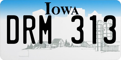 IA license plate DRM313