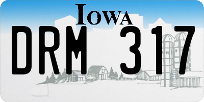 IA license plate DRM317