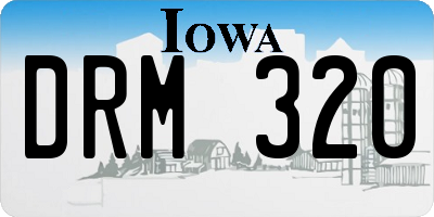 IA license plate DRM320