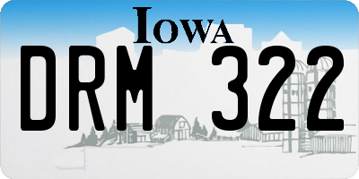 IA license plate DRM322