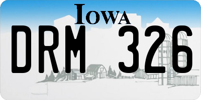IA license plate DRM326