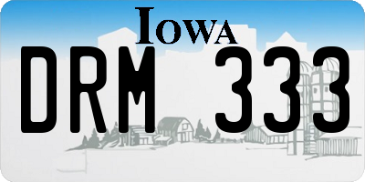 IA license plate DRM333