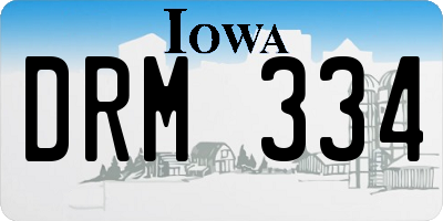 IA license plate DRM334