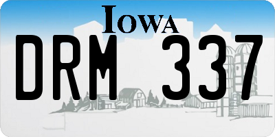IA license plate DRM337