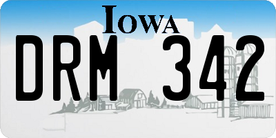 IA license plate DRM342