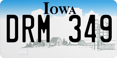 IA license plate DRM349