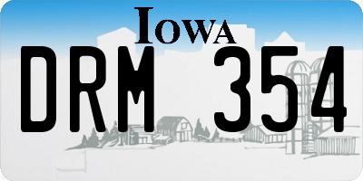 IA license plate DRM354