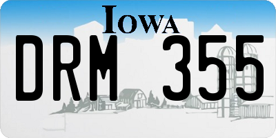 IA license plate DRM355