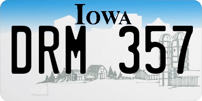 IA license plate DRM357