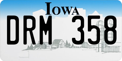 IA license plate DRM358