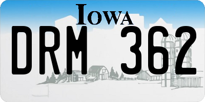 IA license plate DRM362