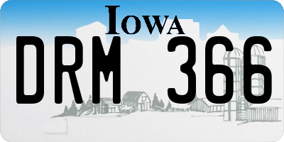 IA license plate DRM366