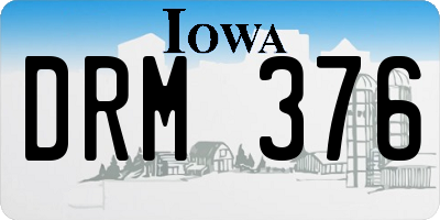 IA license plate DRM376