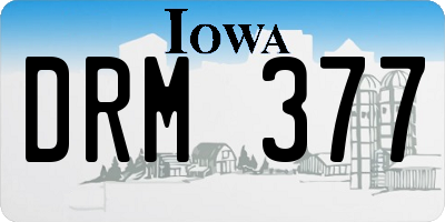 IA license plate DRM377