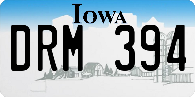 IA license plate DRM394