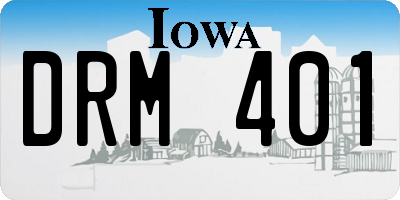 IA license plate DRM401